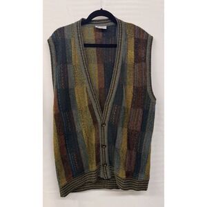 Vintage Sweater Vest XL Italian Knit Grandpa‎ Core Oversized Monello